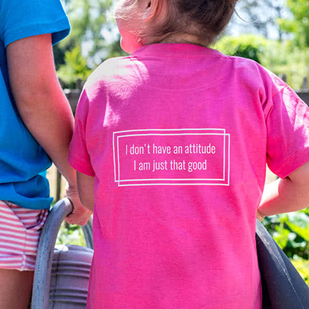 T-shirt barn rosa Baksida 9 – 11 år
