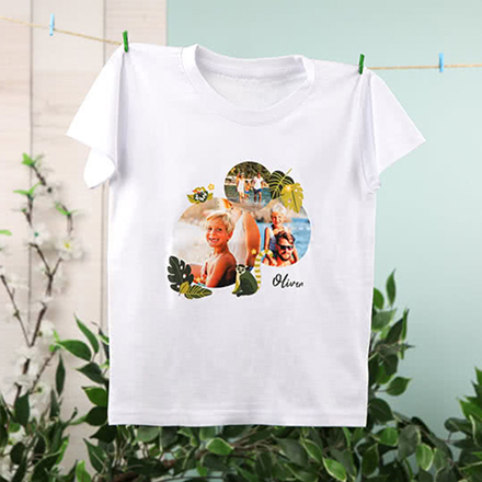 T-shirt til børn hvid 5 - 6 år