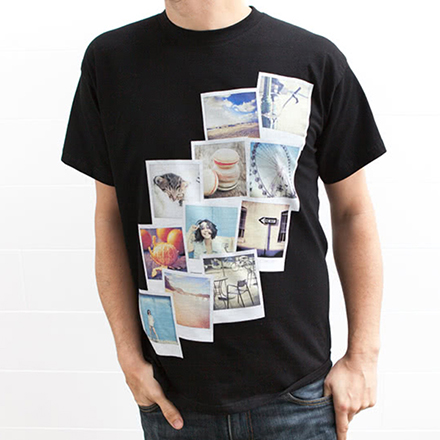 T-shirt med foto sort S